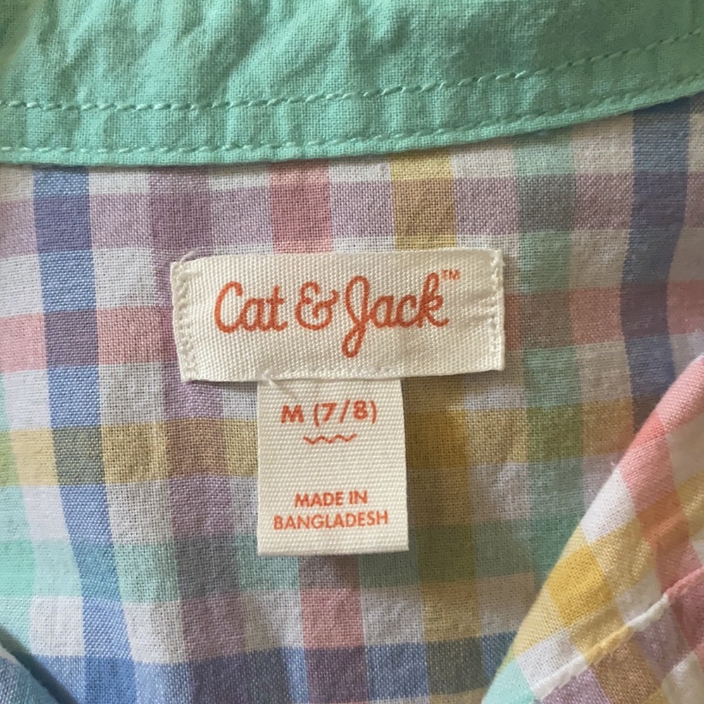 Cat & Jack Gingham Sleeveless Button-Down Top - Picture 4 of 7